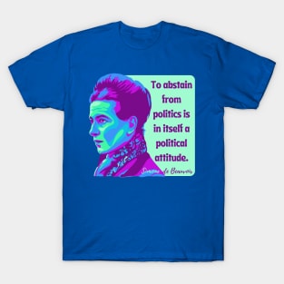 Simone de Beauvoir Portrait and Quote T-Shirt